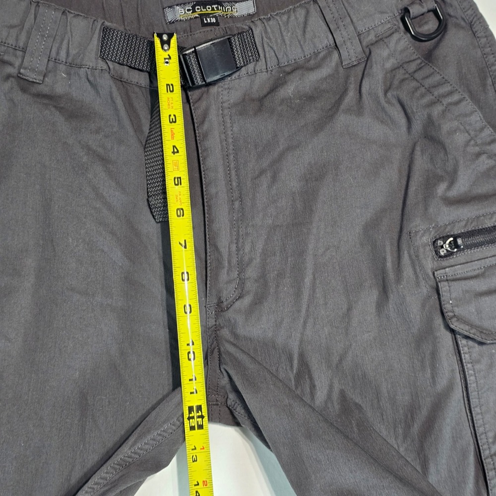 BC Clothing Mens Convertible Cargo Pants Gray Zip Off Hiking Shorts L 30 Stretch - Picture 11 of 16